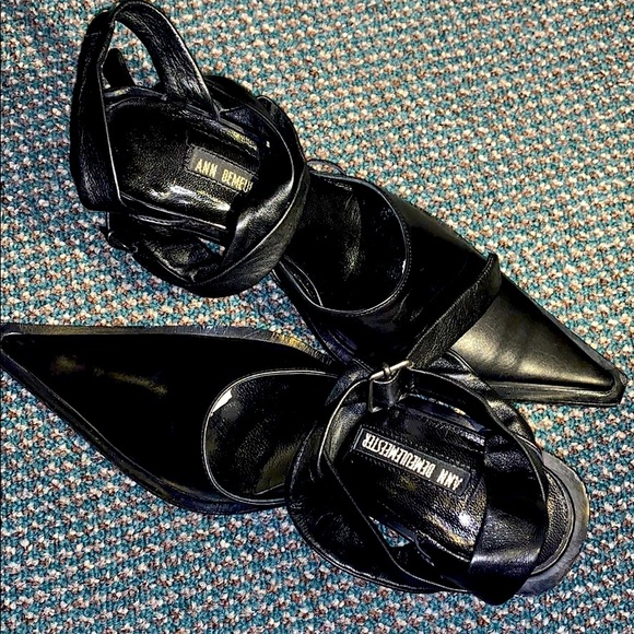 Ann Demeulemeester🖤Leather Wrap Kitten Heel Pumps - Picture 1 of 13